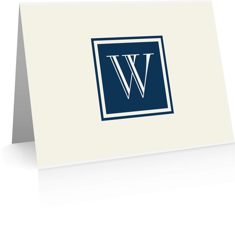 Little Notes by Comptime Monogram Stationery Note Cards (24 Foldover Cards and Envelopes) (W) - Image 1